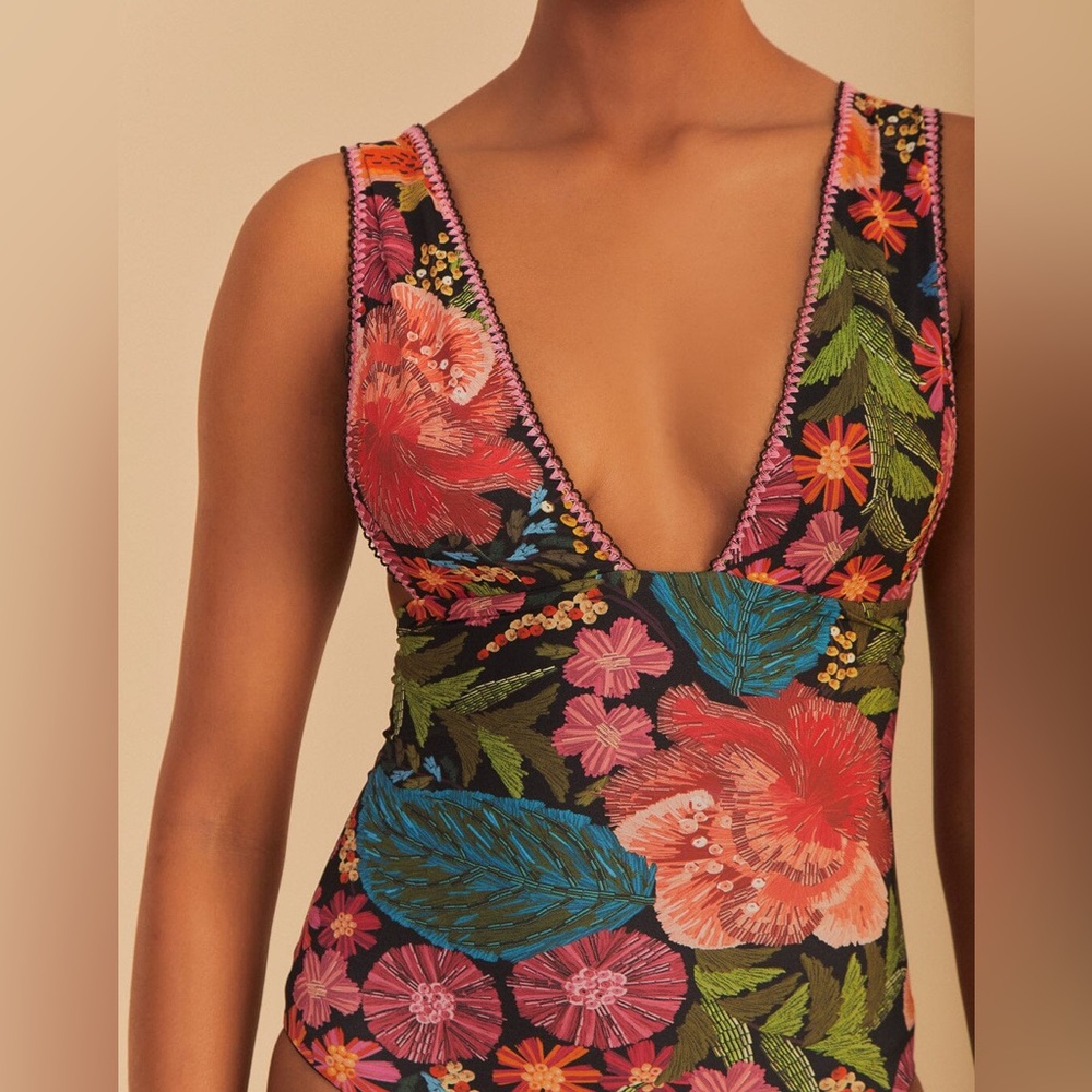 FARM RIO size L one piece swimsuit suit - Picture 2 of 12